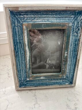 Rustic Blue Distressed Wood Picture Frame - Home Accents 5 x 7